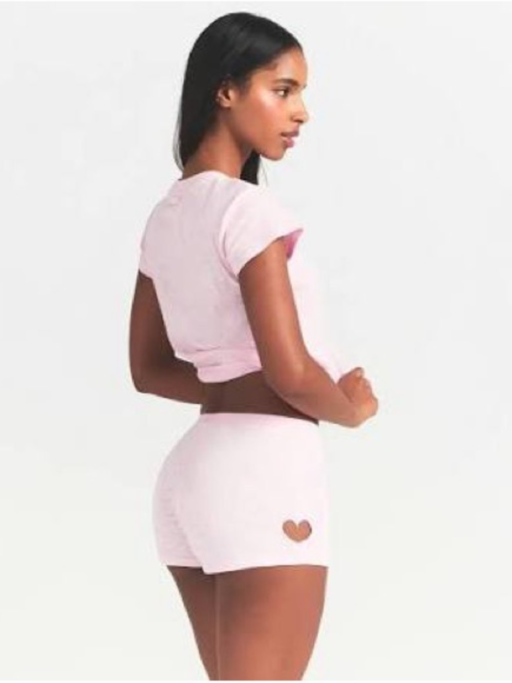 SKIMS Light Pink Heart Cutout Shorts - NWT